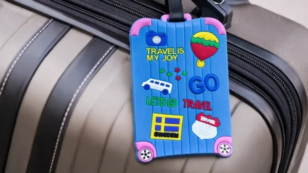“LETS GO” TRAVEL IS MY JOY” Mavi Çamadan Etiketi - Grido hədiyyə mağazası