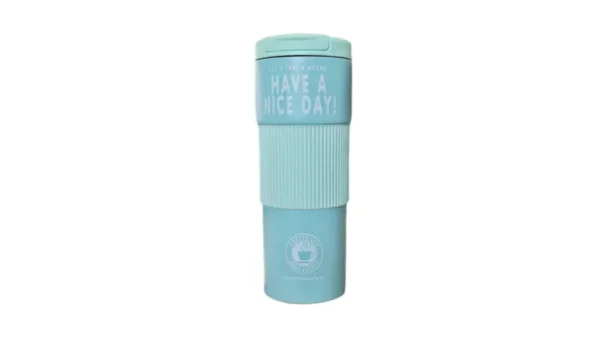 Mint (Yaşıl) Rezinli 600 ml Termos Fincan Have A Nice Day - Grido hədiyyə mağazası