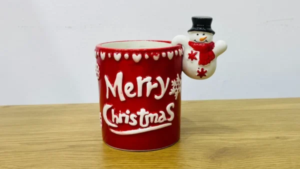Qaradam Dekorlu Qırmızı Merry Christmas Fincanı - Grido hədiyyə mağazası