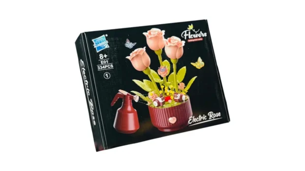 Qızılgül Konstruksiya Dəsti Açılıb Bağlanan– Flower Building Block Dekoru - Grido hədiyyə mağazası
