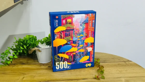 Rəngli Çətirlər Şəhəri – 500 Hissə Puzzle - Grido hədiyyə mağazası