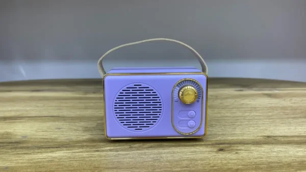 Retro Dizaynlı Bənövşəyi Bluetooth Mini Səsucaldıcı - Grido hədiyyə mağazası