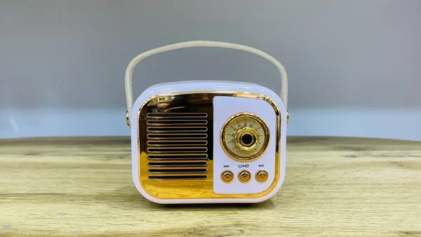 Retro Dizaynlı Çəhrayı Bluetooth Mini Radio Səsucaldıcı - Grido hədiyyə mağazası