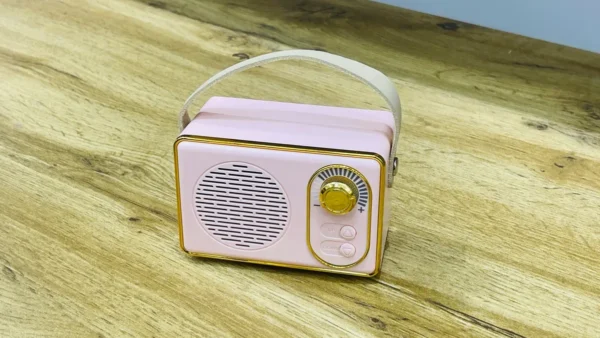 Retro Dizaynlı Çəhrayı Bluetooth Mini Səsucaldıcı - Grido hədiyyə mağazası