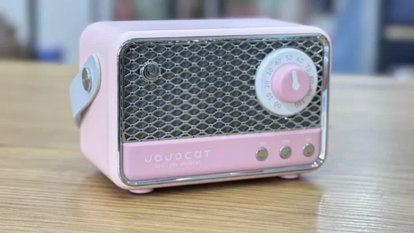 Retro Dizaynlı Çəhrayı FM Radiolu Bluetooth Mini Səsucaldıcı - Grido hədiyyə mağazası
