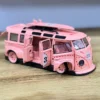 Retro Stil Çəhrayı Metal Avtobus Maketi - Grido hədiyyə mağazası