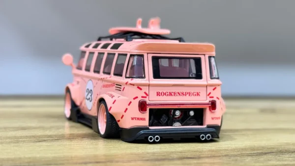 Retro Stil Çəhrayı Metal Avtobus Maketi - Grido hədiyyə mağazası