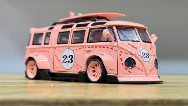 Retro Stil Çəhrayı Metal Avtobus Maketi - Grido hədiyyə mağazası