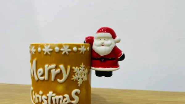 Santa Dekorlu Sarı Merry Christmas Fincanı - Grido hədiyyə mağazası