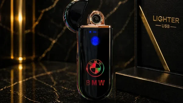 Sensorlu USB Alışqan BMW Bənövşəyi Loqolu 902 – Elektrikli, Şarjlı, Premium Dizayn - Grido hədiyyə mağazası
