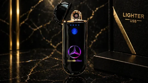 Sensorlu USB Alışqan Mercedes Qızılı Loqolu 902 – Elektrikli, Şarjlı, Premium Dizayn - Grido hədiyyə mağazası