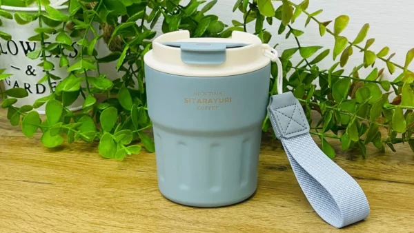 Sitarayuri Paslanmaz Polad Termos Kupa Mavi– Daşıma Kəmərli (290 ml) - Grido hədiyyə mağazası