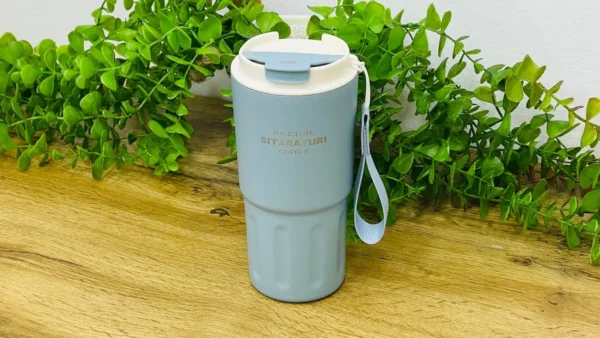 Sitarayuri Paslanmaz Polad Termos Kupa Mavi– Daşıma Kəmərli (600 ml) - Grido hədiyyə mağazası