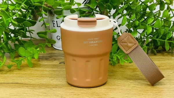 Sitarayuri Paslanmaz Polad Termos Kupa Qəhvəyi – Daşıma Kəmərli (290 ml) Sitarayuri Paslanmaz Polad Termos Kupa Qəhvəyi – Daşıma Kəmərli (290 ml) - Grido hədiyyə mağazası