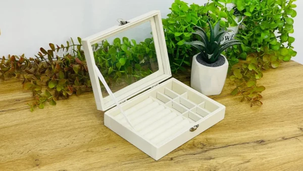 Şüşə Qapaqlı Mücrü Aksesuar Qutusu 20 x 15 x 5 Sm - Grido hədiyyə mağazası