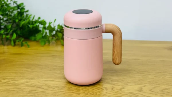 Termos Stəkan Dərəcə Göstərən Çəhrayı – Temperatur Göstəricili (500 ml) - Grido hədiyyə mağazası