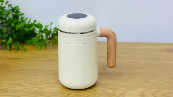Termos Stəkan Dərəcə Göstərən Krem – Temperatur Göstəricili (500 ml) - Grido hədiyyə mağazası