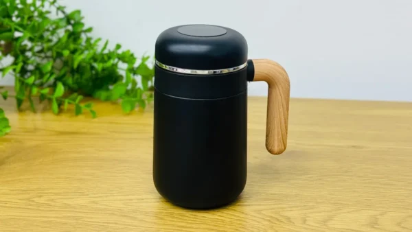 Termos Stəkan Dərəcə Göstərən Qara – Temperatur Göstəricili (500 ml) - Grido hədiyyə mağazası