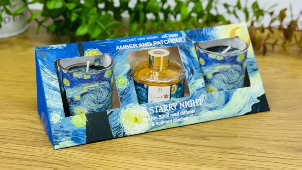 The Starry Night Hədiyyə Dəsti – Reed Diffuser & Şam (Amber & Patchouli) - Grido hədiyyə mağazası