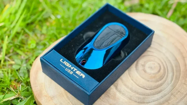 Toyota Dizayn Elektron Alışqan Göy 957– USB Şarjlı Açarlıq Brelok, Küləyə Davamlı Elektrikli Lighter (Göy Metal) - Grido hədiyyə mağazası