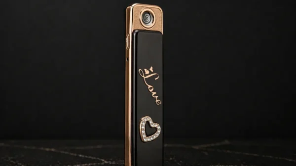 USB Şarjlı Elektron Alışqan Qara 6038, Sensorlu Alışqan, Metal Alışqan, Küləyə Davamlı Alışqan, Hədiyyəlik Alışqan (Love Dizayn) - Grido hədiyyə mağazası