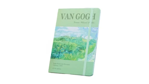 Van Gogh Temalı Yaşıl Estetik Bloknot 228 12C– İncəsənət İlhamlı Gündəlik - Grido hədiyyə mağazası